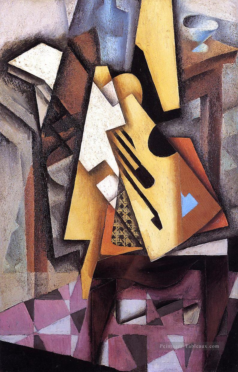 guitare sur une chaise 1913 Juan Gris Peintures à l'huile